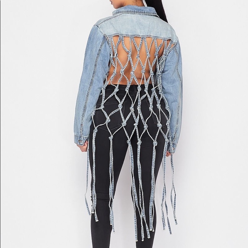 NEW Denim Shirt with Back Tassels